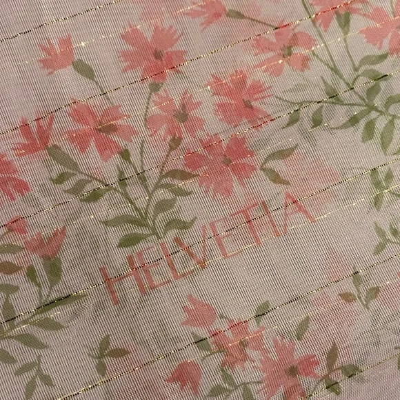 Helvetia Sheer Pink Floral Square Scarf 28x28 - Picture 5 of 5